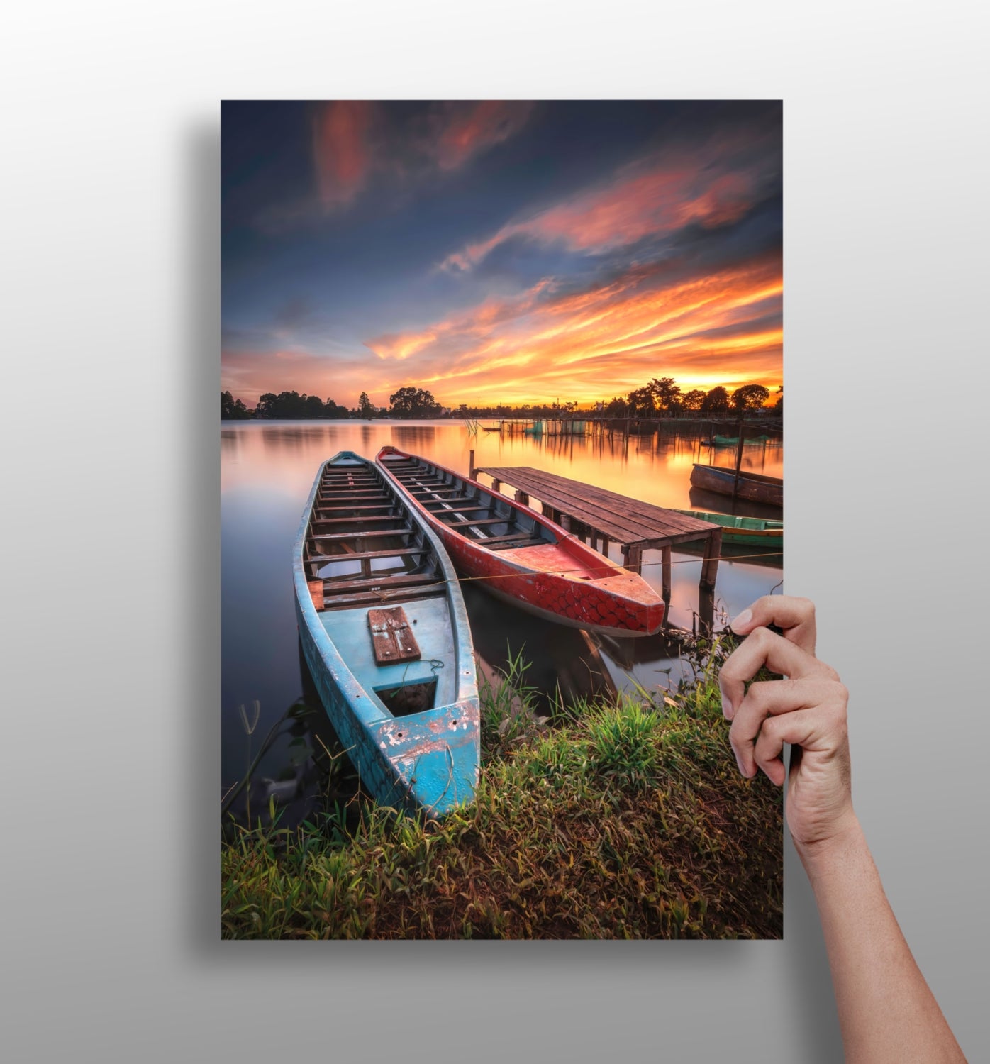 Sunset Lake View Aluminum Print.