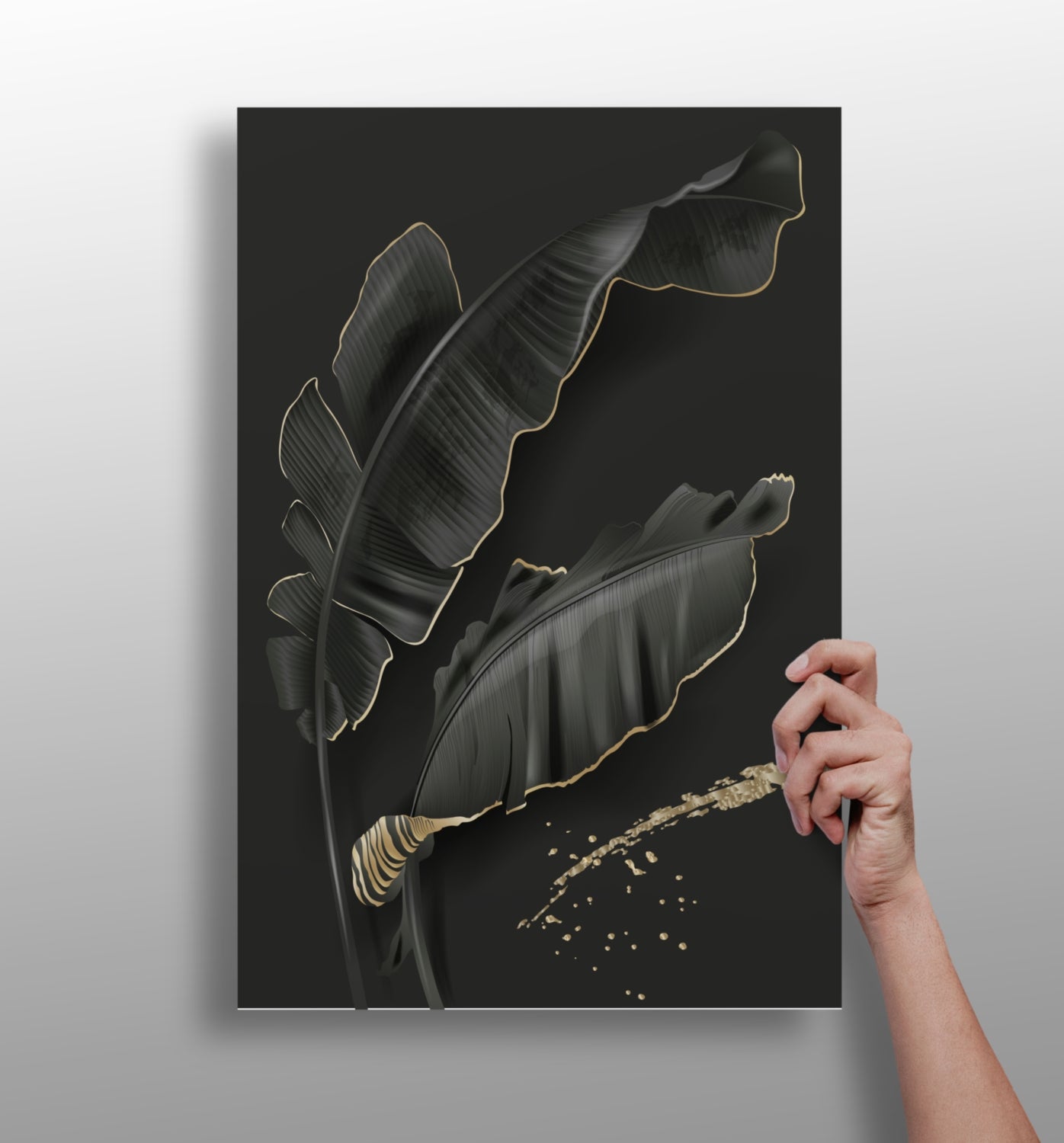 Black Leaves Aluminum Print.