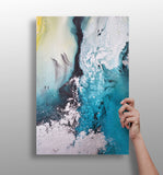 Abstract Paint Teal V2 Aluminum Print.