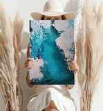 Abstract Paint Teal V3 Aluminum Print.