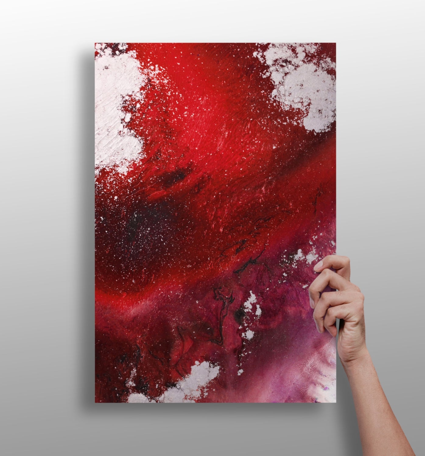 Abstract Paint Red V1 Aluminum Print.