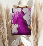 Abstract Paint Fuschia V1 Aluminum Print.