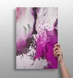 Abstract Paint Fuschia V2 Aluminum Print.
