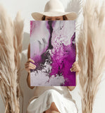 Abstract Paint Fuschia V2 Aluminum Print.