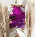 Abstract Paint Fuschia V3 Aluminum Print.