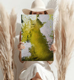 Abstract Paint Yellow V1 Aluminum Print.