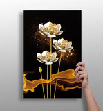 Golden Flower Abstract Aluminum Print.