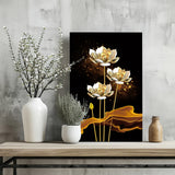 Golden Flower Abstract Aluminum Print.