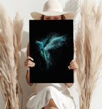 Teal Parrot Aluminum Print.