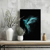 Teal Parrot Aluminum Print.