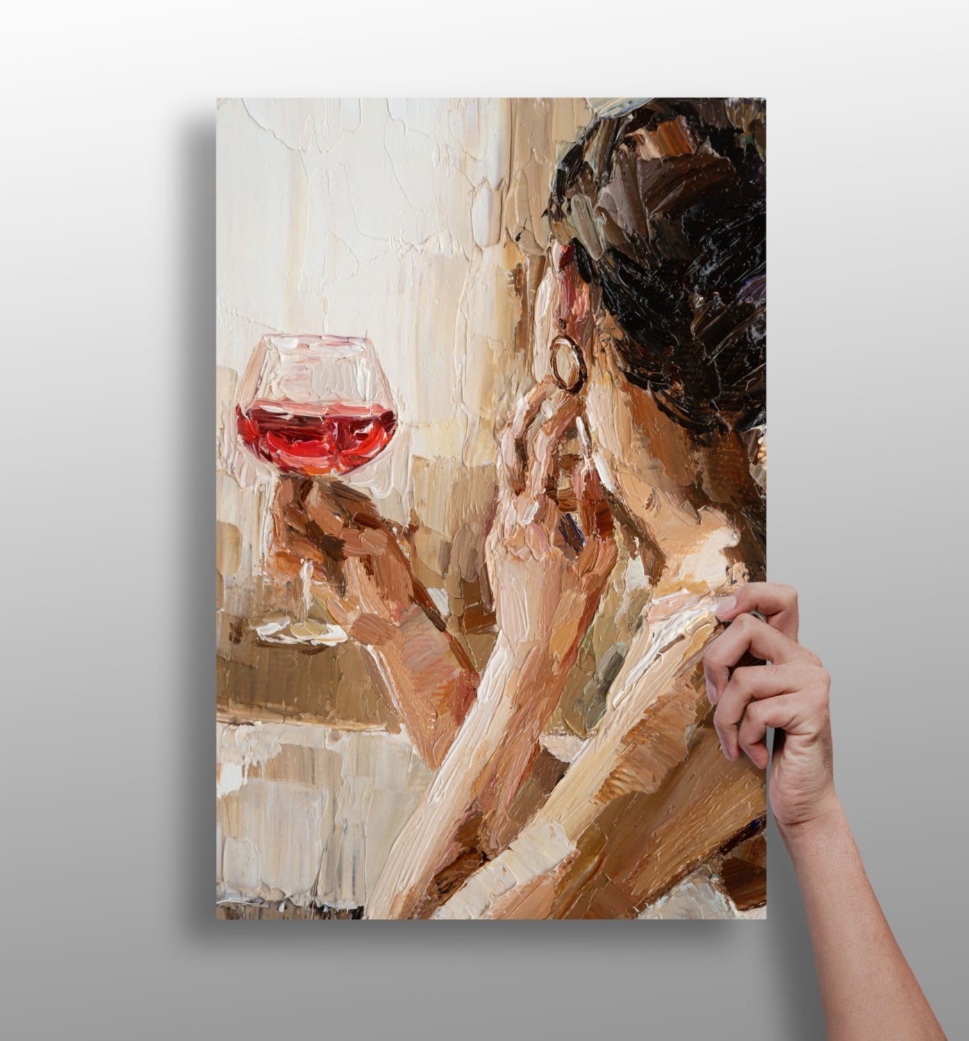 Woman Holding Wine Aluminum Print.