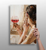 Woman Holding Wine Aluminum Print.