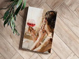 Woman Holding Wine Aluminum Print.