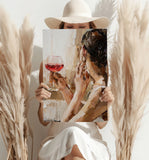 Woman Holding Wine Aluminum Print.