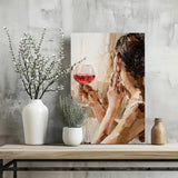 Woman Holding Wine Aluminum Print.