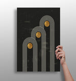 Abstract Line Art Dots and Lines Aluminum Print.