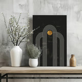 Abstract Line Art Dots and Lines Aluminum Print.