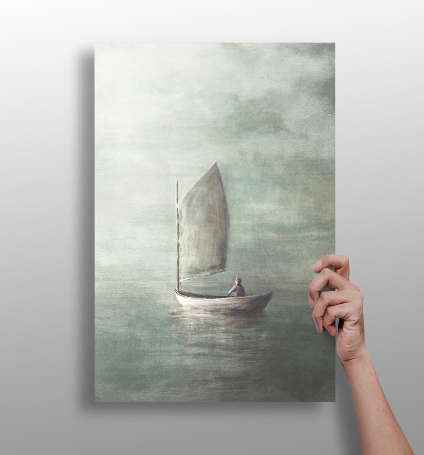 Sail in Mist Aluminum Print.
