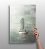 Sail in Mist Aluminum Print.