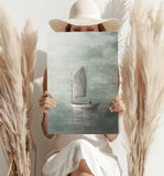 Sail in Mist Aluminum Print.