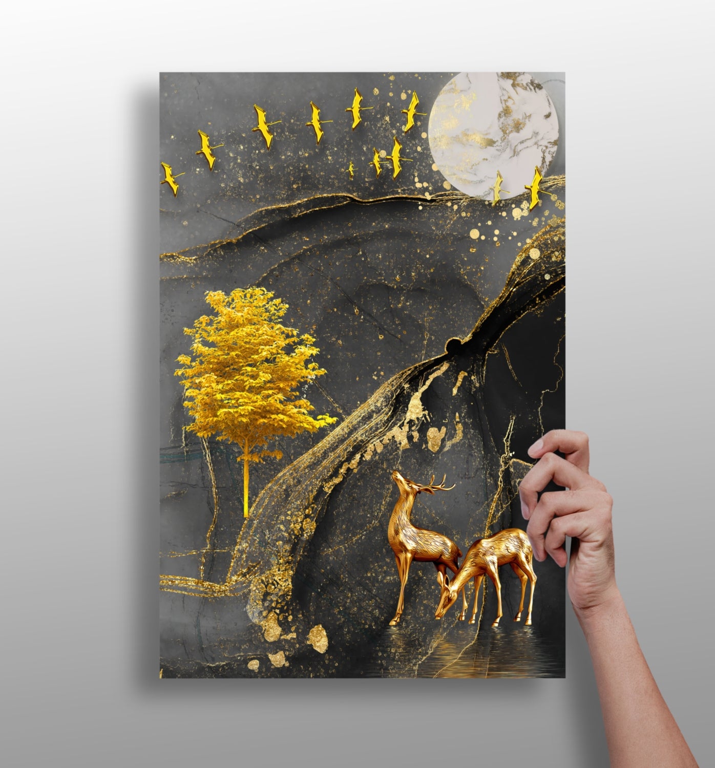 Abstract Deers Aluminum Print.