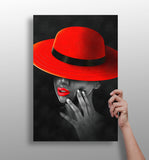 Woman with Red Hat Aluminum Print.