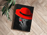 Woman with Red Hat Aluminum Print.