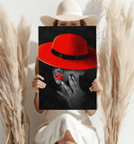 Woman with Red Hat Aluminum Print.