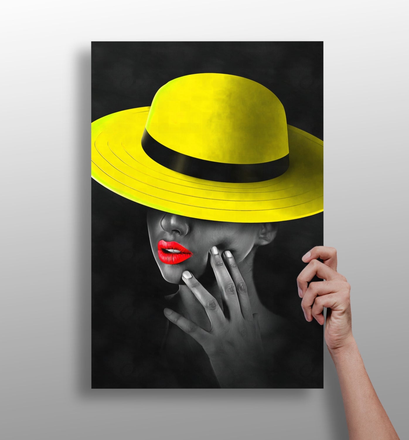 Woman with Yellow Hat Aluminum Print.