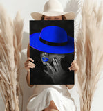 Woman with Blue Hat Aluminum Print.