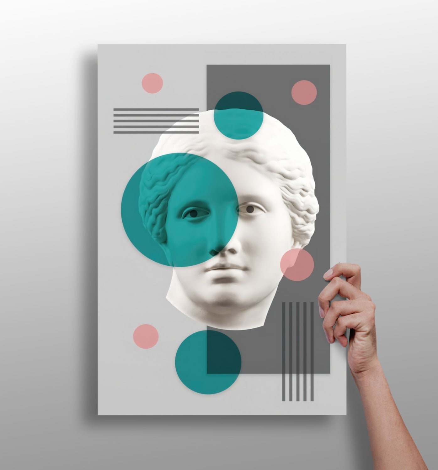 Contemporary Art Statue Head Aluminum Print.