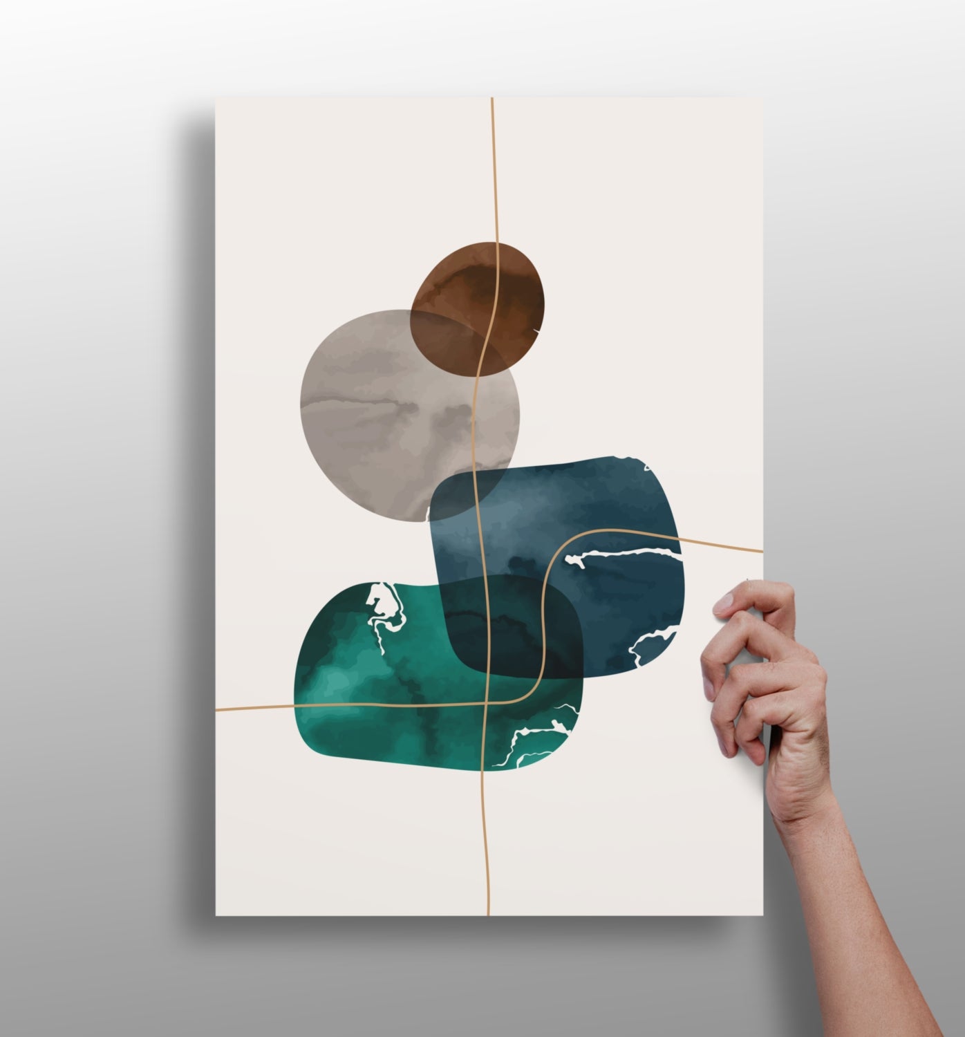 Line Art V6 Aluminum Print.