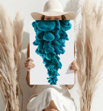 Teal Smoke Aluminum Print.