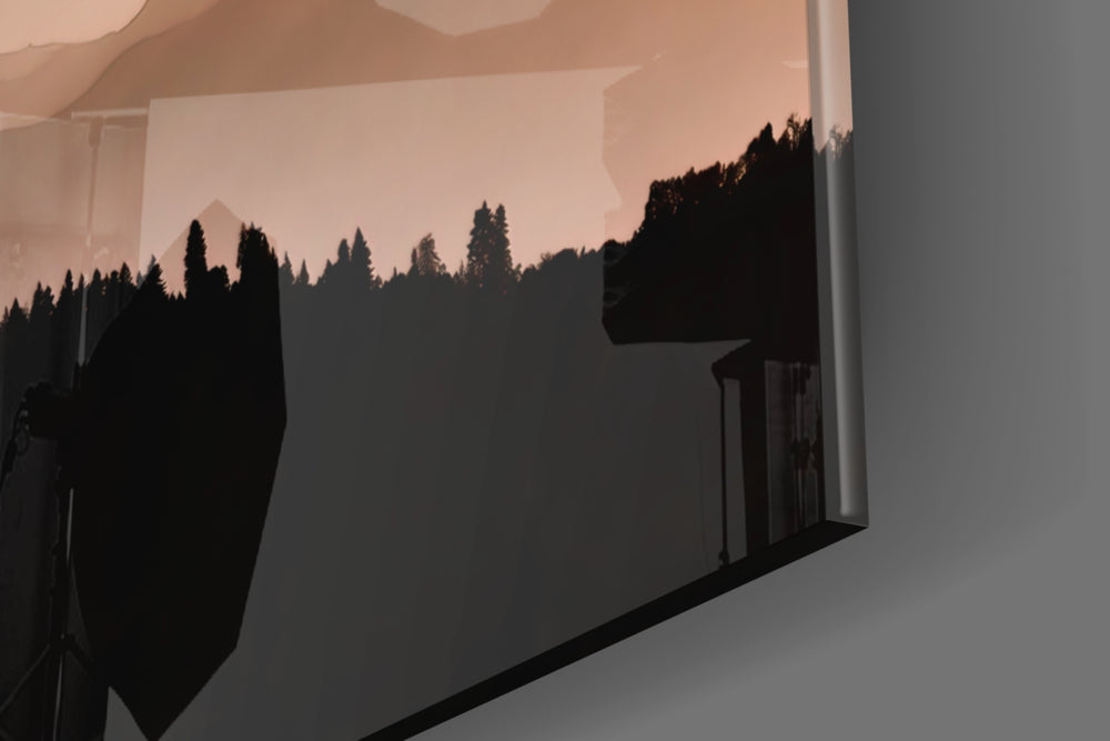 Mountains panel catching low light to reveal its tactile fade