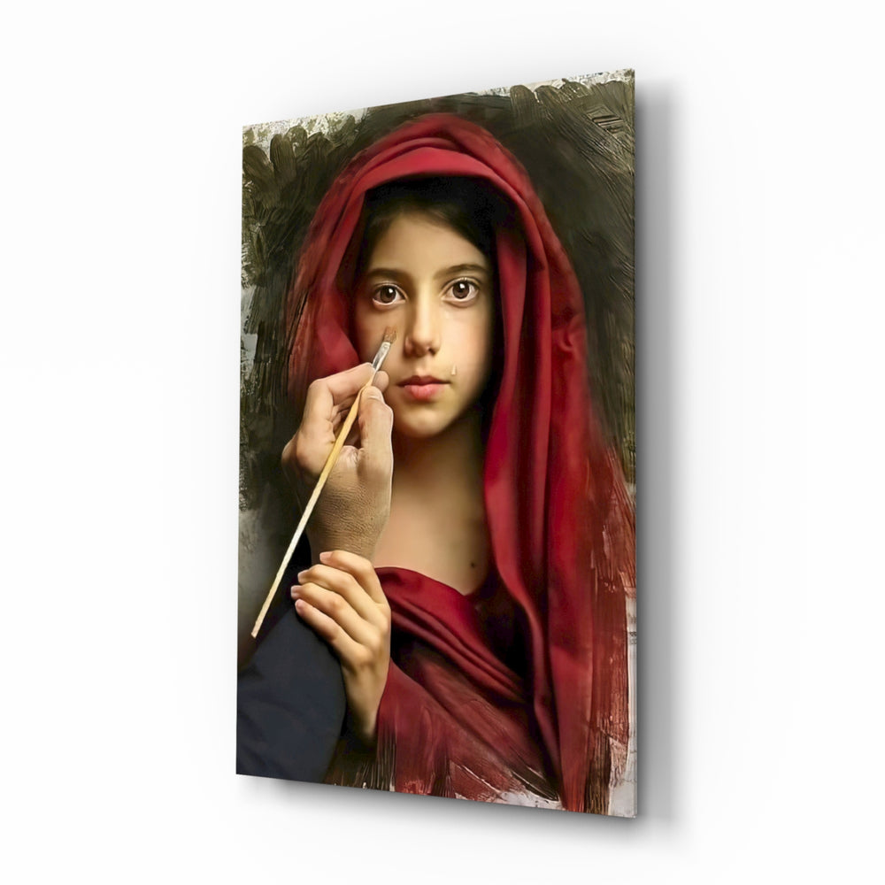 Renaissance-portrait panel bringing classical drama to a contemporary living space