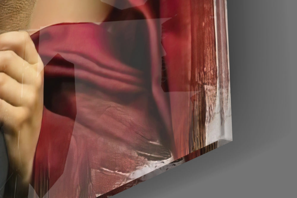 Portrait panel catching low light to reveal its tactile glaze
