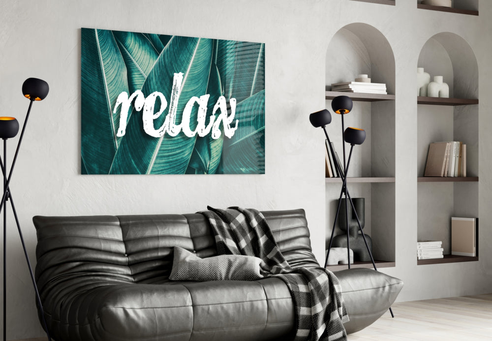 Relax panel adding calm mood to a spa corner