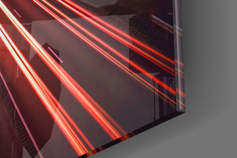 Road panel catching low light to reveal its tactile glow