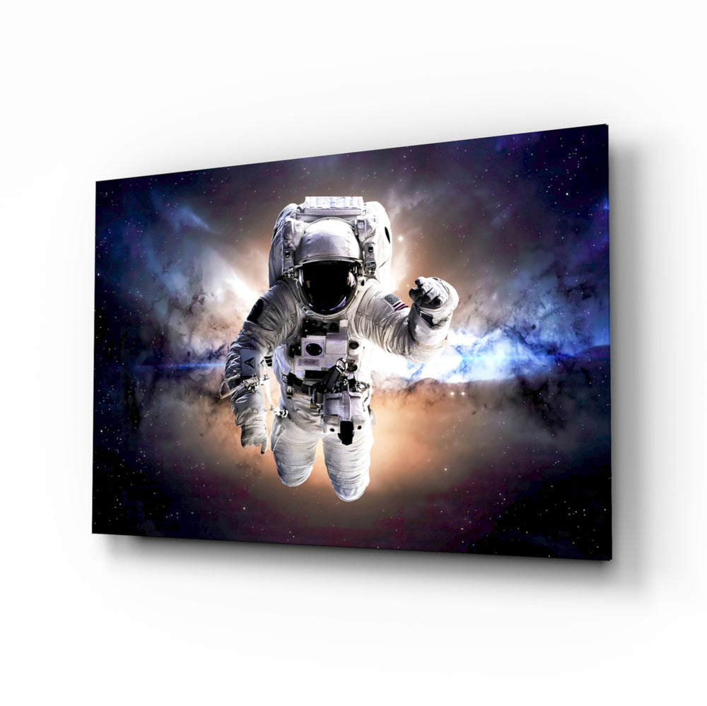 Cosmic-spacewalk panel bringing futurist drama to a contemporary living space