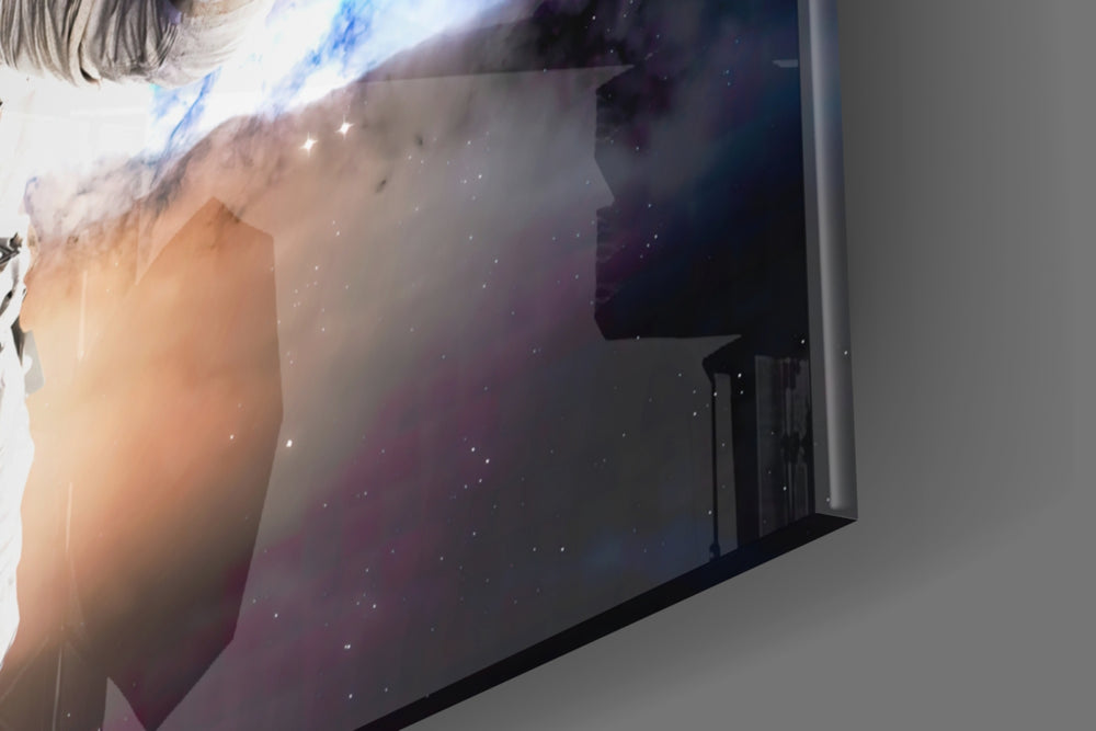 Astronaut panel catching low light to reveal its tactile fold