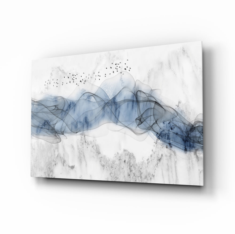 Minimalist-ink panel bringing serene drama to a contemporary living space