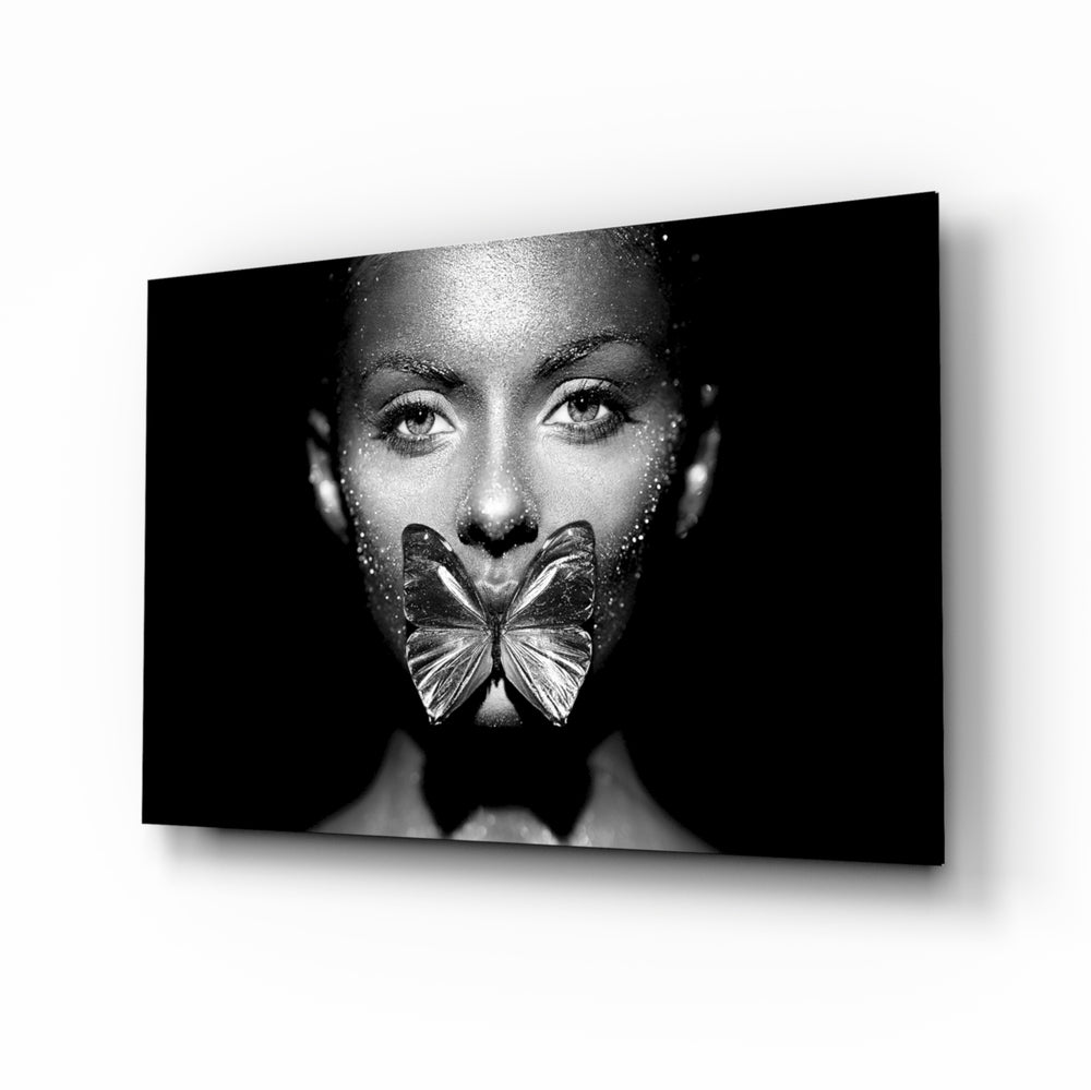 Surreal-portrait panel bringing editorial drama to a contemporary living space