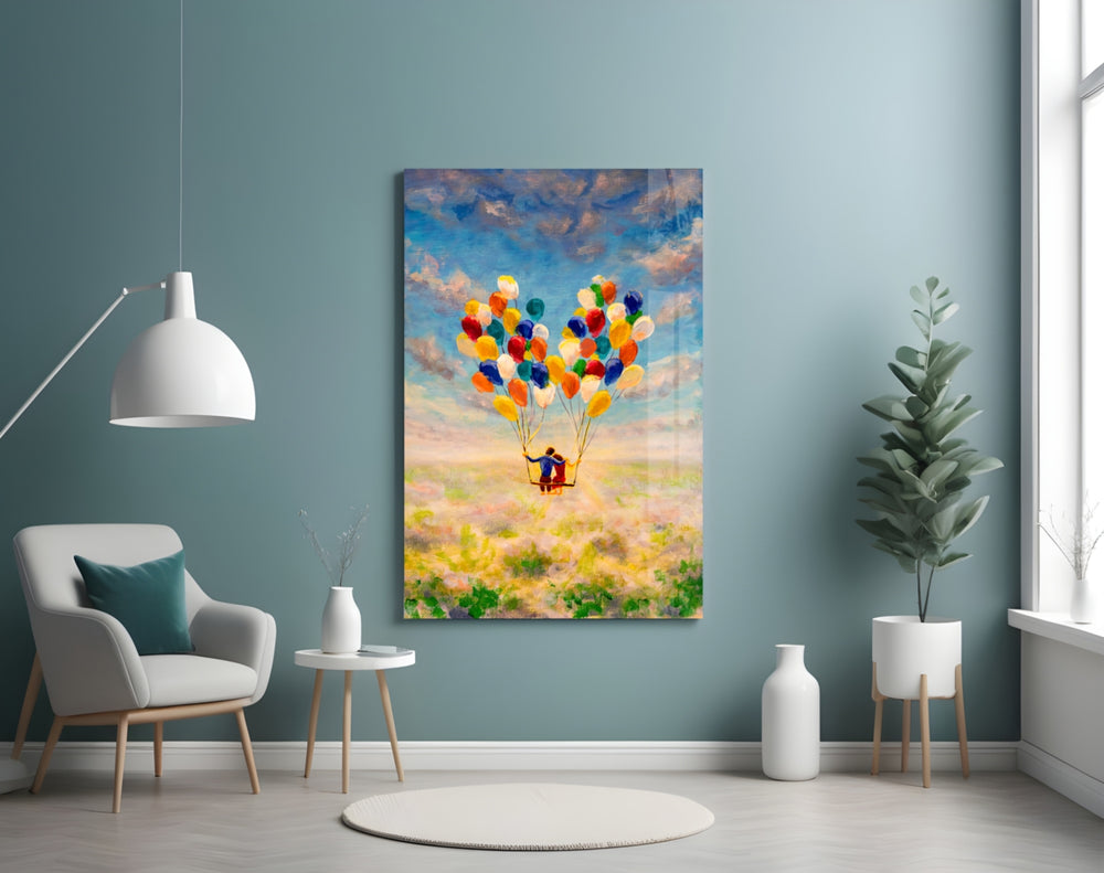 Balloons panel adding bedtime mood to a girl's room