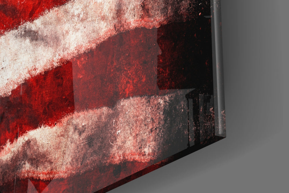 American Flag panel catching low light to reveal its tactile texture