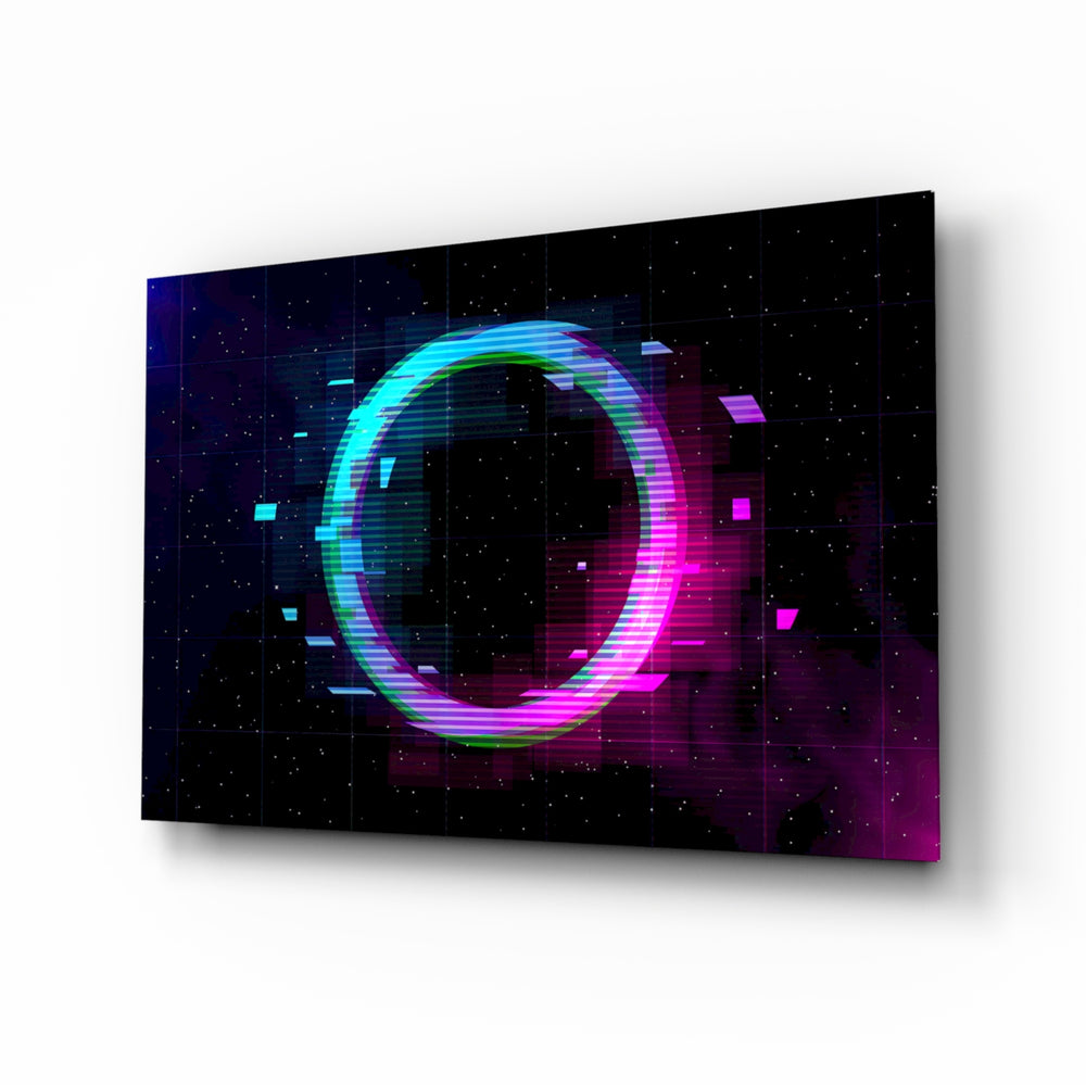 Synthwave panel bringing retro-futurist drama to a contemporary living space