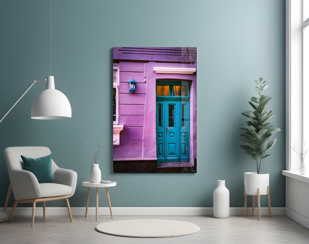 Blue Door panel adding vibrant mood to a creative office