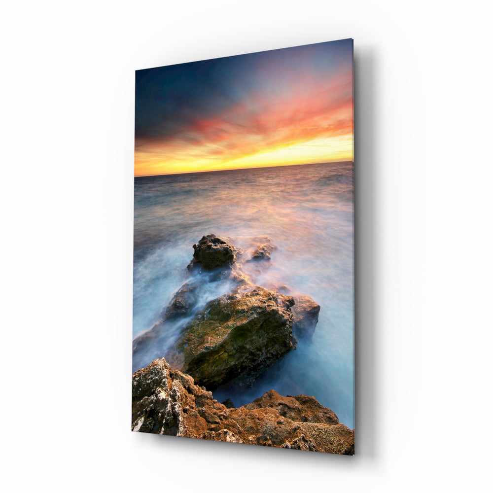 Long-exposure panel bringing serene drama to a contemporary living space