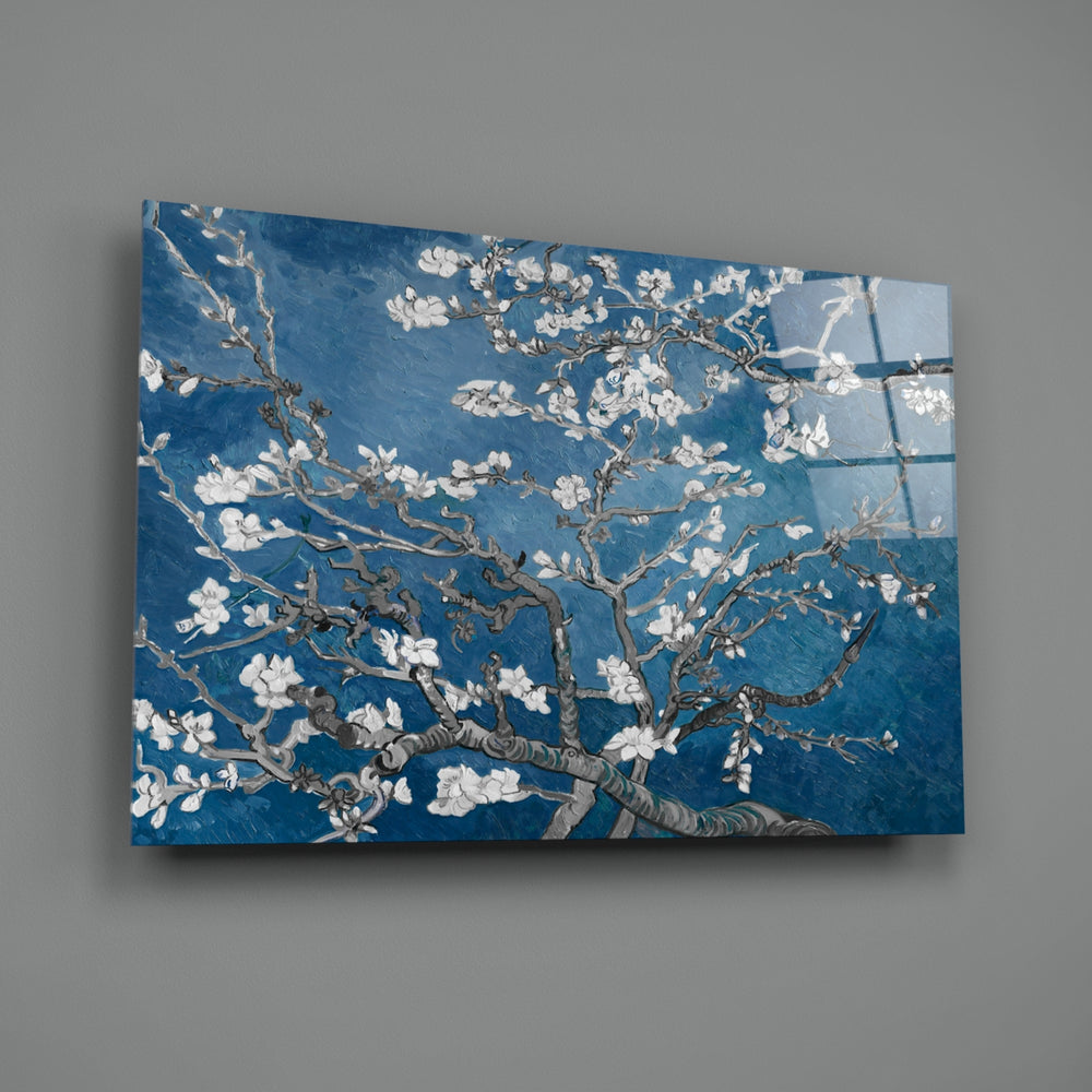 Close-up detail of ivory petals against cobalt sky