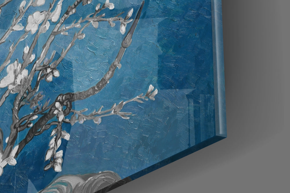 Cobalt Almond panel catching gallery light to reveal its tactile ridge