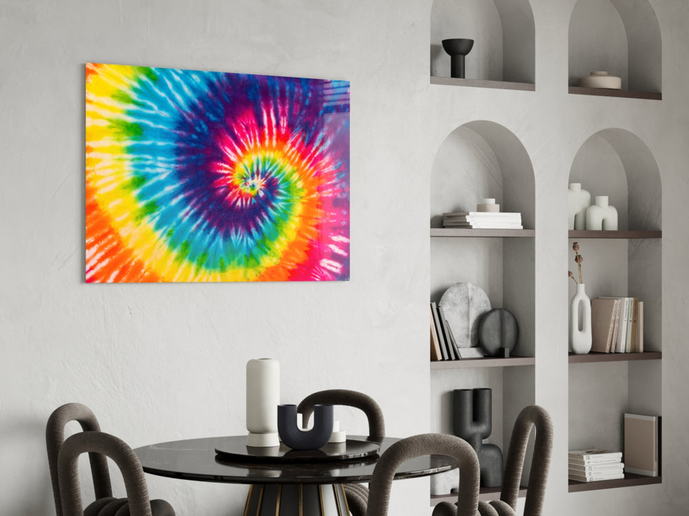 Tie Dye glass print enhancing a child's room with editorial drama